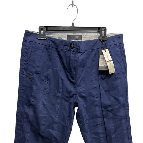 Scotch And Soda Straight Leg Trousers Striped Pants Blue Mens 27 - Picture 3 of 7